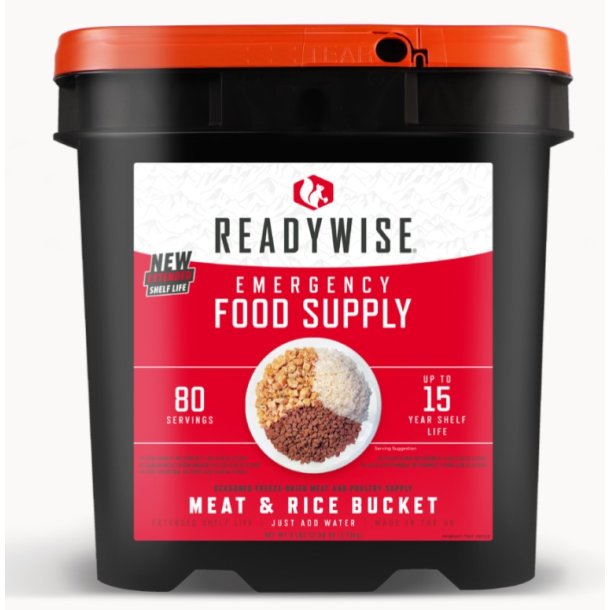 80 portions, meat and rice dish, 15 years shelf life, freeze-dried, emergency food.