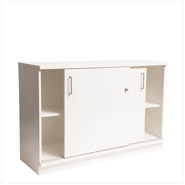 EP Xtra sliding door cabinet with 2x2 compartments (White)