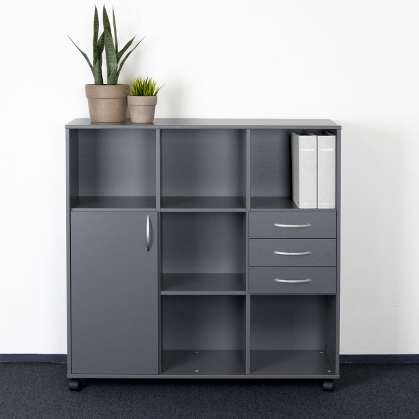 EPF Office control 3x3h room - with door and drawers (dark gray)