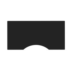 Table top with center arch - 90x180 cm, black linoleum