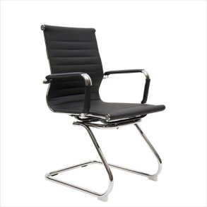 CC 10 72A Guest chair in artificial leather and with chrome frame