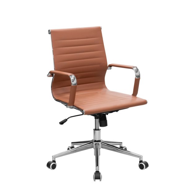 CC 10 72 A Office chair M in artificial leather and with low back - cognac