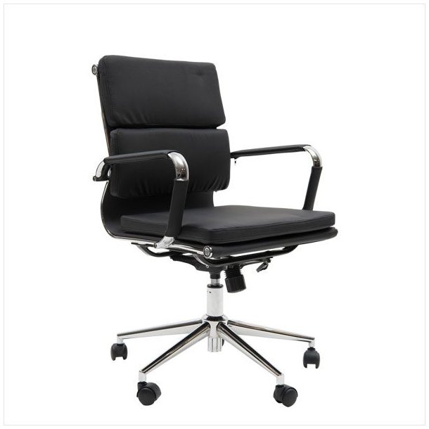 CC 10 90A Office chair M in artificial leather and with low back