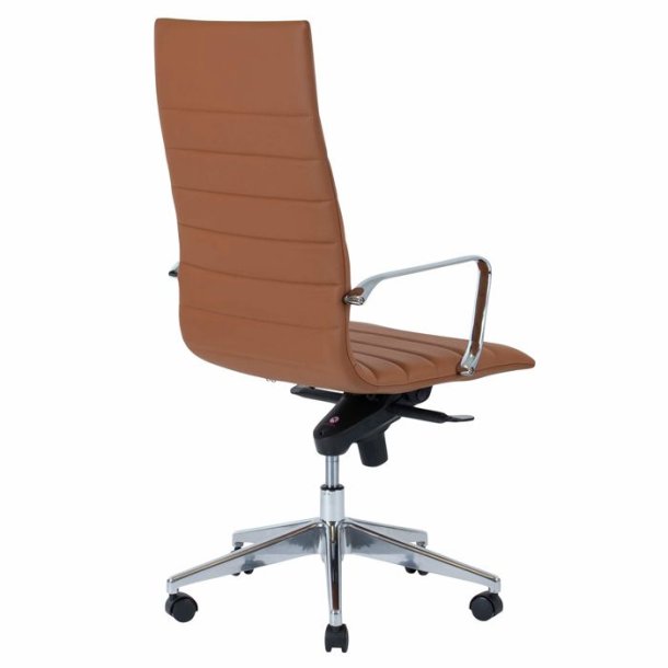 Office chair Prestige with high back, cognac