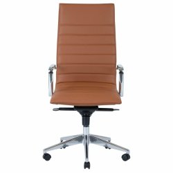 Office chair Prestige with high back, cognac