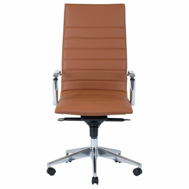 Office chair Prestige with high back, cognac