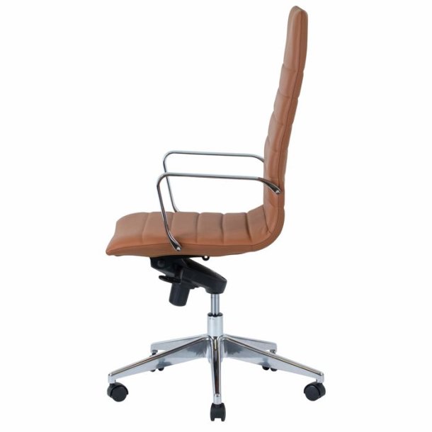 Office chair Prestige with high back, cognac