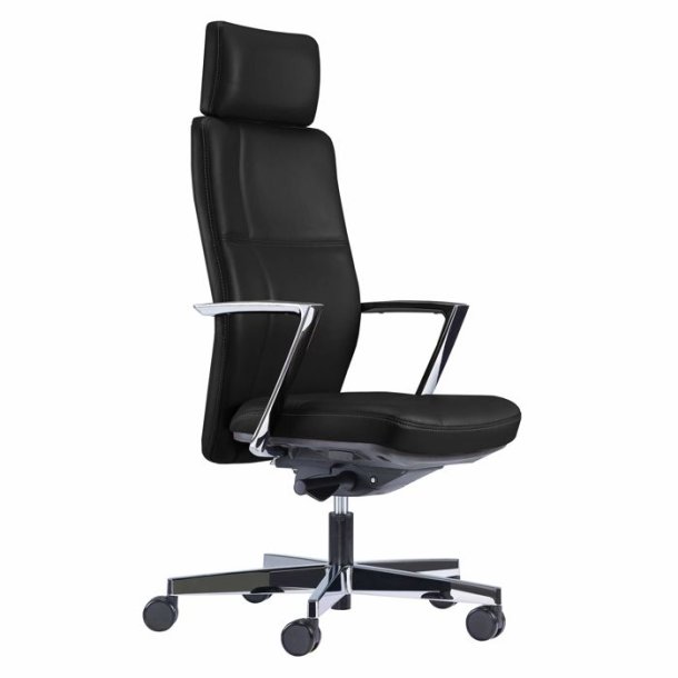 Sonoma chair with headrest, black leather