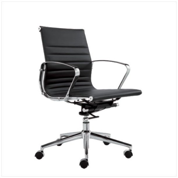 Wye office chair in leather and with low back