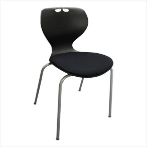 Oporto Kills chair with cushion and aluminum frame (Black)