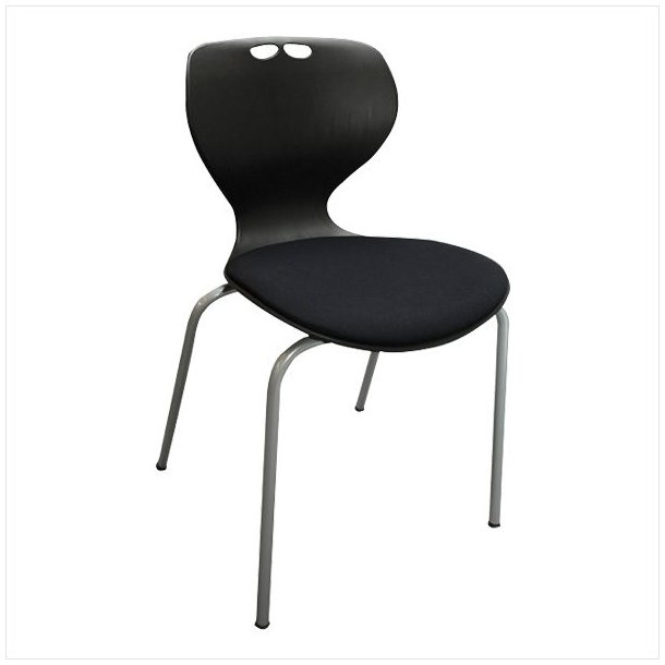 Oporto Kills chair with cushion and aluminum frame (Black)