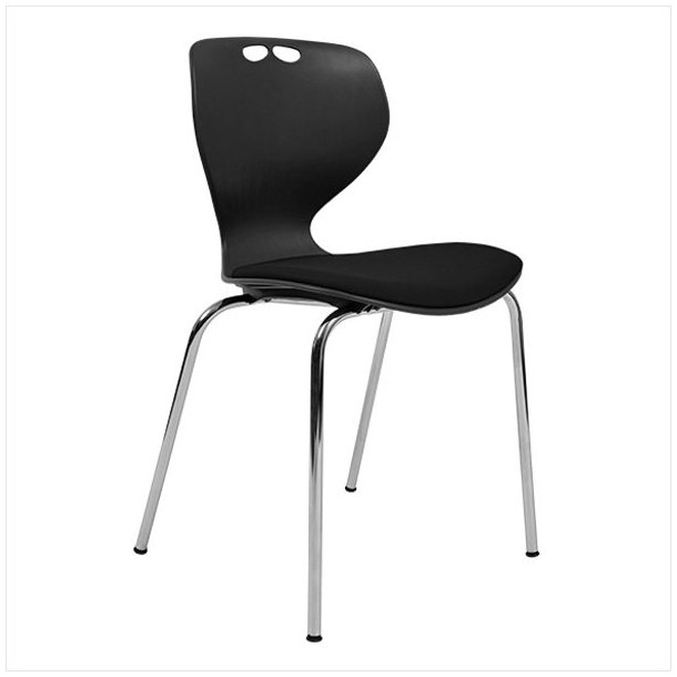 Oporto Kills chair with upholstery and shiny frame (Black)