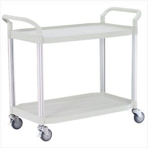Rolling table with 2 shelves (Light gray)