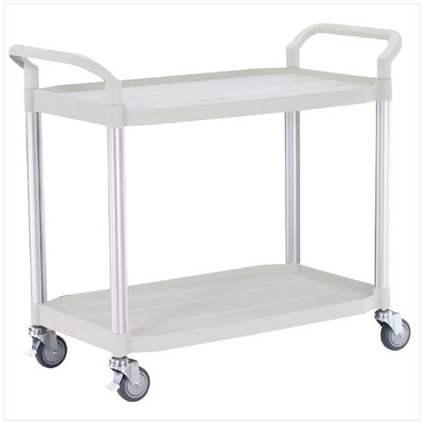 Rolling table with 2 shelves (Light gray)