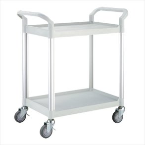 Small rolling table with 2 shelves (Light gray)