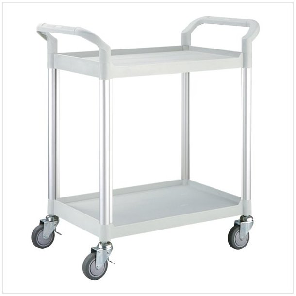 Small rolling table with 2 shelves (Light gray)