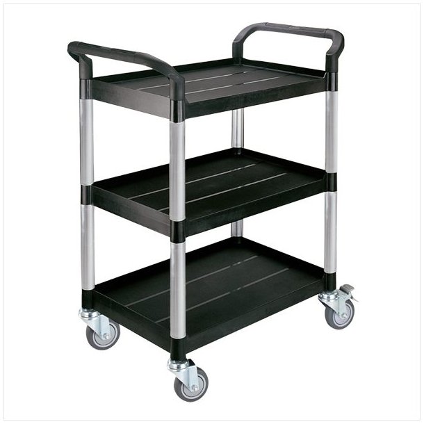 Small rolling table with 3 shelves (Black)