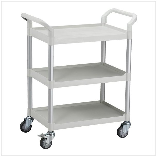 Small rolling cart with 3 shelves (Light gray)