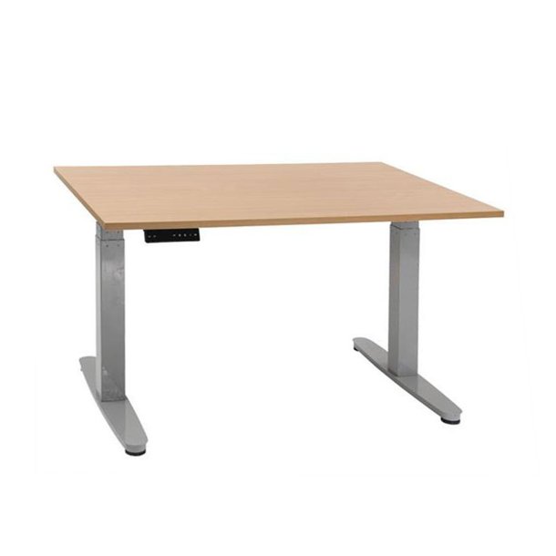 EP 6000 Height adjustable table - Decor laminate 80x120 cm (Tabletop bow; Aluminum frame)