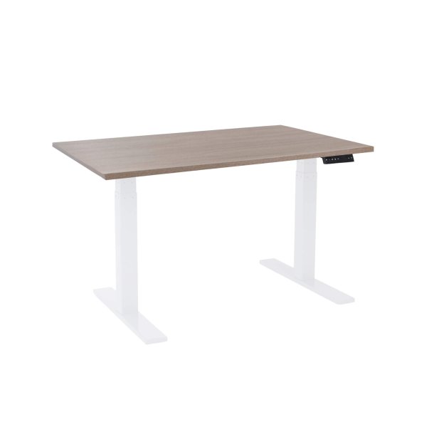 EP 6000 Height adjustable table - Decor laminate 80x120 cm (Tabletop bow; White frame)