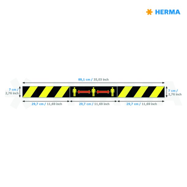 Herma etiket "Gulv markering m/pictogram" sort/gul (5)