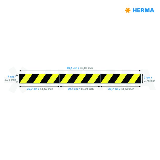 Herma etiket "Gulv markering" sort/gul (5)