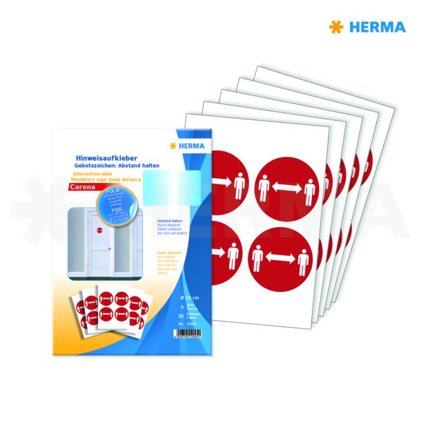 Herma etiket "Hold afstand" 10 (20)