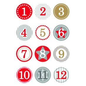 Herma stickers Decor julekalendergaver rd 1-24 (2)