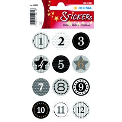 Herma stickers Decor jule kalendergaver sort 1-24 (2)