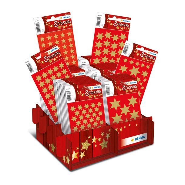 Herma stickers Decor julestjerner guld display (60)