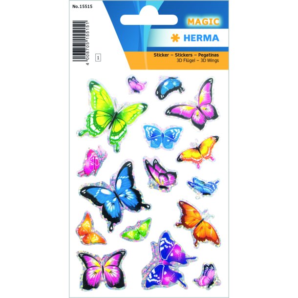 Herma stickers Magic sommerfugle 3D (1)