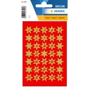 Herma stickers Decor julekalender stjerner 1-24 (3)