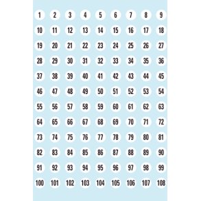 Herma etiket tal 1-540 8 sort/hvid