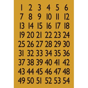 Herma etiket tal 1-100 13x12 sort/guld