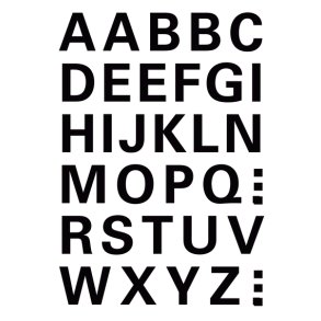 Herma etiket bogstaver A-Z 15mm sort
