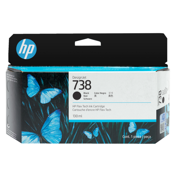 HP 738 130-ml Black DesignJet Ink Cartridge