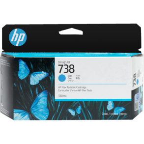 HP 738 130-ml Cyan DesignJet Ink Cartridge