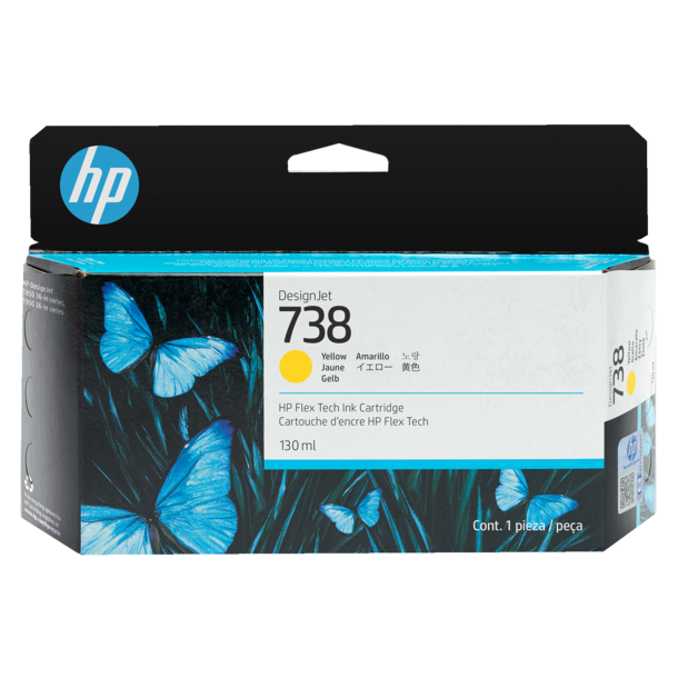 HP 738 130-ml Yellow DesignJet Ink Cartridge