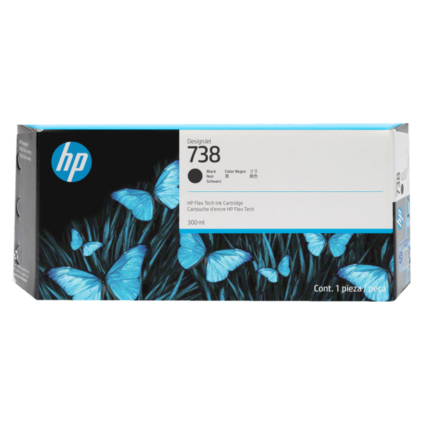 HP 738 300-ml Black DesignJet Ink Cartridge