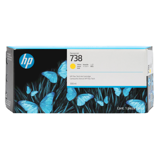 HP 738 300-ml Yellow DesignJet Ink Cartridge