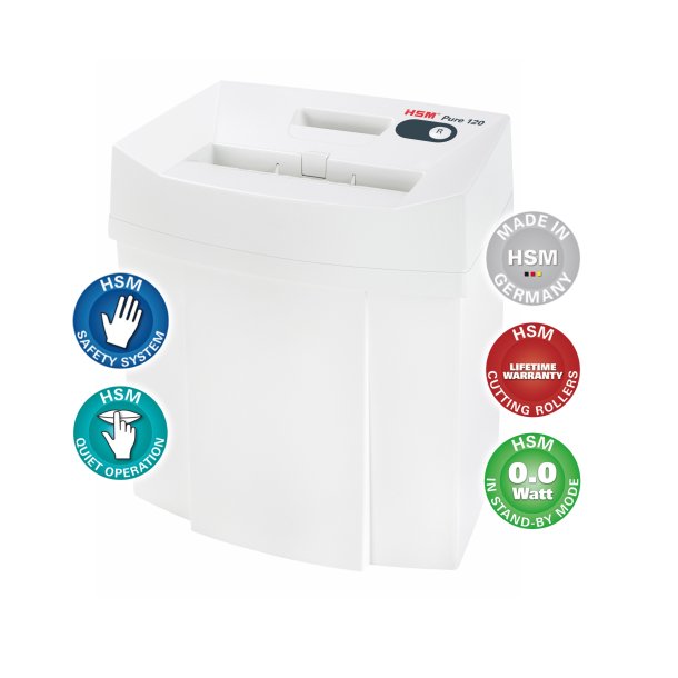 HSM Pure makulator 120 P2 3,9 strimler