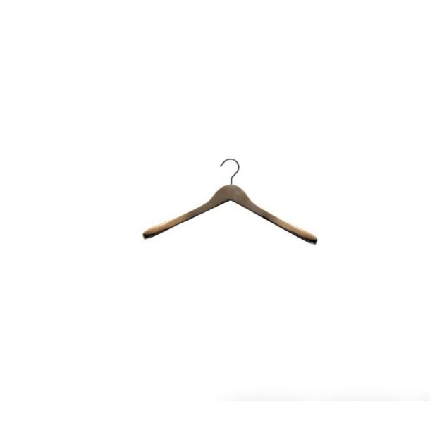 Wooden hanger, solid, angled, adult, extra strong, without rod, natural, 13/50 mm thick, 45 cm, pk 34 pcs