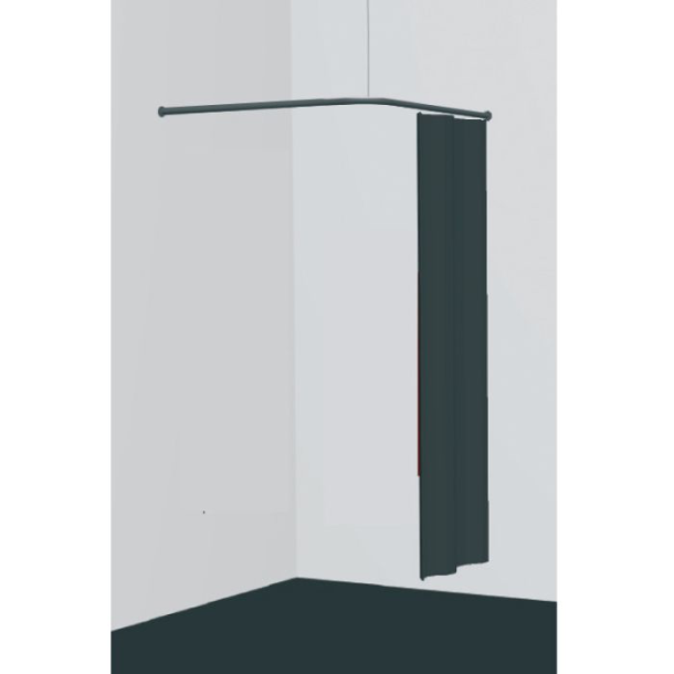 Fitting room, freestanding - V-shaped - black