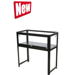 Glass display case on tall legs - Black
