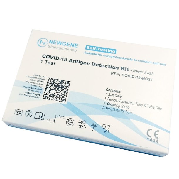 Covid 19 self-test kit in box from NewGene - Minimum durability 11/11-23