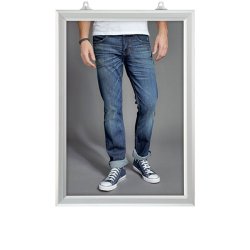 Slide-In Frame, Double-Sided, 25 mm, Vertical, Alu/Silver Frame