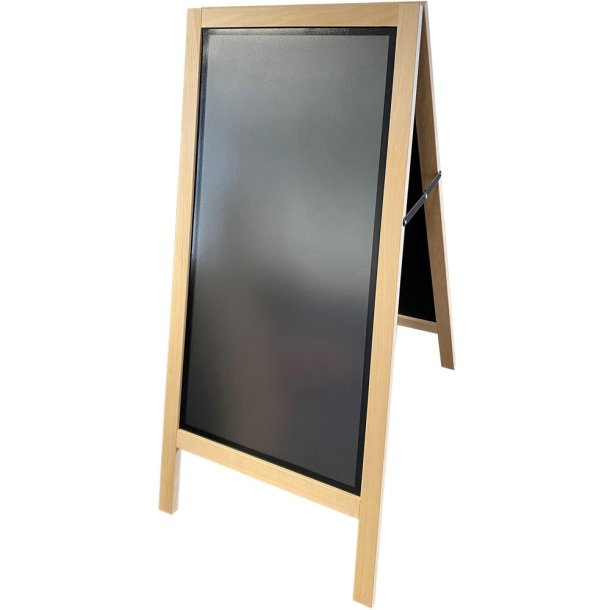 Wooden A-Board Light, Tall, wooden sign with steel chalkboard and front plate