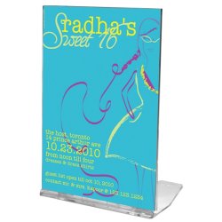 Wood Block Menuholder Acrylic Vertical/Angled