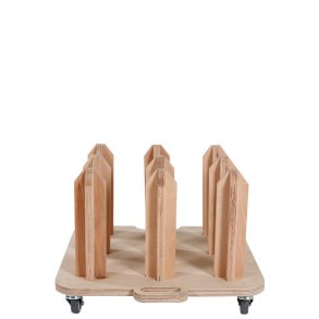 Roll holder on wheels with brakes for 3 rolls