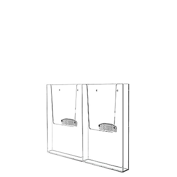 Acrylic brochure holder, 2 x M65, for Wall Dispenser List